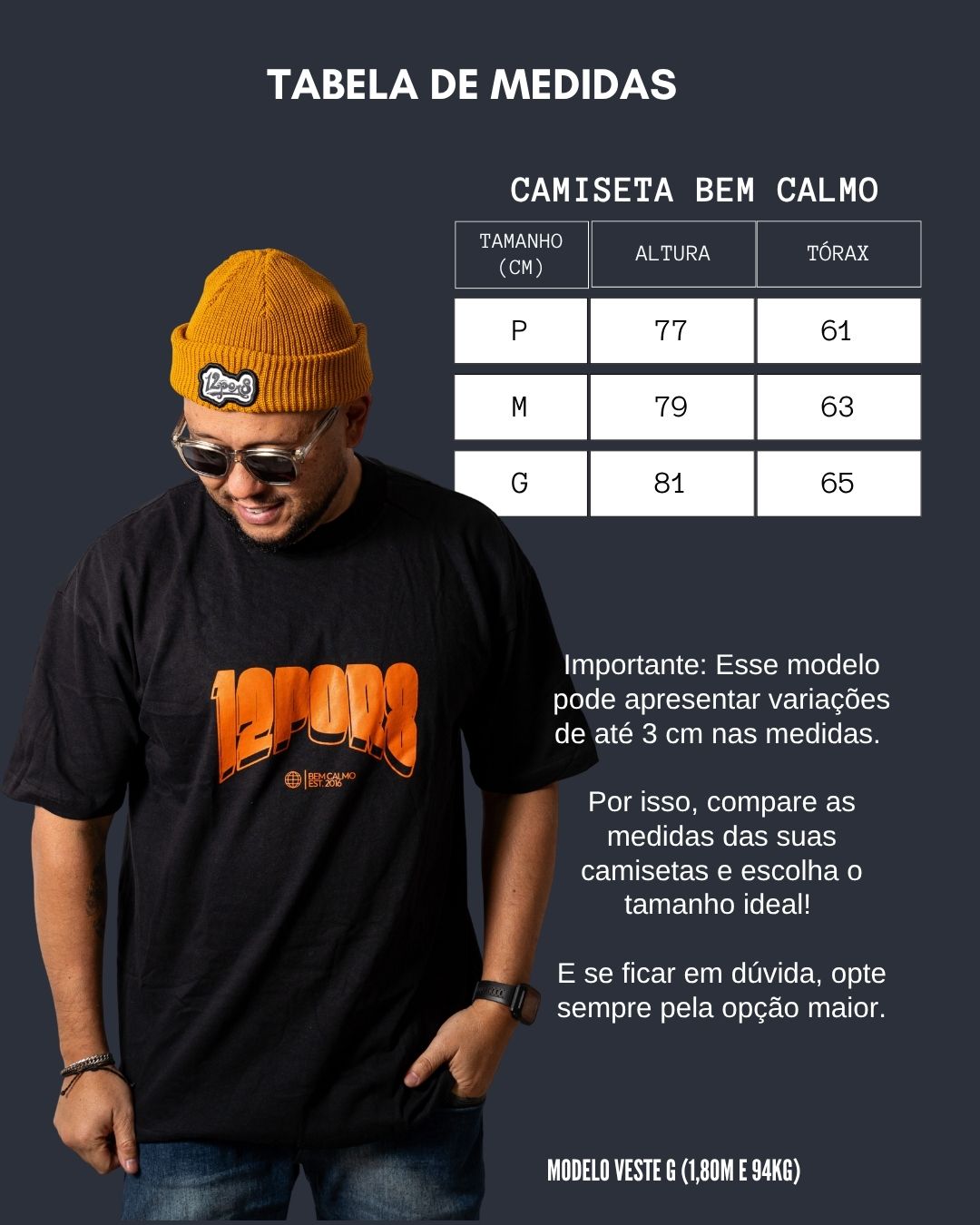 Camiseta Bem calmo oversized